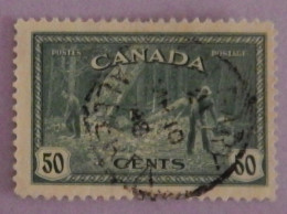 CANADA YT 223 OBLITERE "ABATTAGE D ARBRES EN COLOMBIE BRITANNIQUE" ANNÉE 1946 - Gebraucht