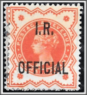 QV 1888 SGO13 I R Half Penny Official NHM - Unused Stamps