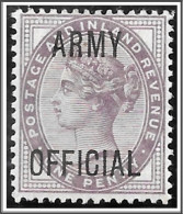 QV 1896-1901 Army Official 1d Lilac Used SGO43 Mounted Mint - Nuovi