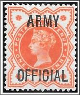 QV SGO41, ½d Vermilion, ARMY OFFICIAL Mounted Mint - Unused Stamps