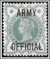 1900 QV SG O42 ½d Blue-green Army Official Mounted Mint - Unused Stamps
