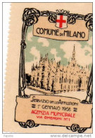 1908 ETICHETTE COMUNE DI MILANO SERVIZIO AFFISSIONI - Sellos Para Sobres Publicitarios