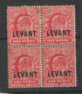 British  Levant  1905  SG  L2 1d  Mounted Mint  Block Of Four - Levant Britannique