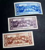EGYPT 1936, Complete SET Of The Yt 184/86 ANGLO-EGYPTION TREATY, Original Gum, , MNH, The Blue One Is MLH - Neufs