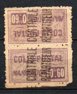 Col40 Colonie Algérie 1824 Colis Postaux N° 13 Tête Bêche Oblitéré Cote 30€ - Parcel Post