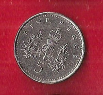 GRANDE-BRETAGNE - 5 PENCE - 1995. - 5 Pence & 5 New Pence