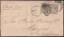 F-EX43104 ENGLAND UK GREAT BRITAIN 1885 4p MANCHESTER TO VENEZUELA 400€ CAT VALUE.  - Briefe U. Dokumente