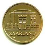 SAARLAND  / 10 FRANKEN / 1954 - 100 Francos