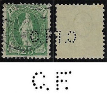 Switzerland 1895/1906 Stamp With Perfin C.F. By Charles Fischer International Transport Agent In Geneve Lochung Perfore - Perforés
