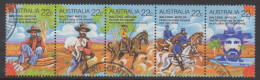 AUSTRALIA 1980 "FOLKLORE (1st SERIES) SCENES AND VERSES FROM THE FOLK SONG WALTZING MATHILDA" STRIP OF (5) VFU - Oblitérés