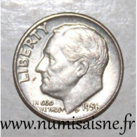 ÉTATS UNIS - KM 195 - 1 DIME 1956 - Philadelphie - ROOSEVELT - TTB - 1946-...: Roosevelt