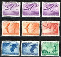 Liechtenstein Sc# C17-C21 Assorted MNH Lot/9 1939 Air Post - Poste Aérienne