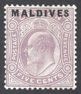 Maldive Islands Sc# 4 MH 1906 Overprint - Malediven (...-1965)