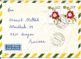 Brazil Air Mail Cover Sent To Switzerland 5-12-1978 Topic Stamps FLOWERS - Posta Aerea