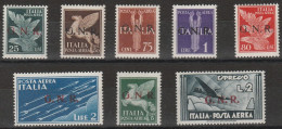 174  Repubblica Sociale 1944 - Posta Aerea 80 C. Con Soprastampa G.N.R. Di Verona, L. 2 + L. 5 + L. 2 Con Soprastampa Di - Mint/hinged