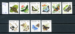 Australie  N°825/34  Xx   Papillons  (Animaux (V)) - Mint Stamps