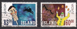 Islande Ijsland CEPT 2002 Yvertn° 937-38 (°)  Oblitéré Used Cote 5 € Le Cirque Circus - 2002