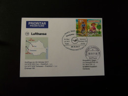 Premier Vol First Flight Timisoara Romania To Frankfurt Embraer 190 Lufthansa 2017 - Covers & Documents