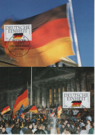 Germany Deutschland 1990 Maximum Cards X2, Deutsche Einheit, German Unity, Fahne Flag, Staatsakt In Berlin - 1981-2000