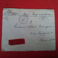 LETTRE BELGIQUE VERVIER POUR PARIS VALEUR DECLARER - Lettres & Documents