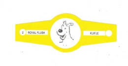 2) Bague De Cigare Série Tintin Jaune Blanche Royal Flush Kuifje Milou Chien Dog Cane En Superbe.Etat - Objets Publicitaires