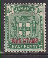 Jamaica 1919 KGV 1/2d Green MM Ovpt WAR STAMP In Red SG 76 ( D41 ) - Jamaïque (...-1961)