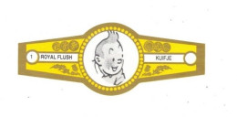 1) Bague De Cigare Série Tintin Jaune Dorée Royal Flush Kuifje Tintin Détective En Superbe.Etat - Werbeobjekte