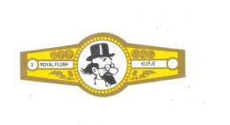 3) Bague De Cigare Série Tintin Jaune Dorée Royal Flush Kuifje Le Professeur Siclone En Superbe.Etat - Objets Publicitaires