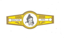 7) Bague De Cigare Série Tintin Jaune Dorée Royal Flush Kuifje Zorrino En Superbe.Etat - Objets Publicitaires