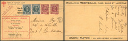 Entier Type Carte Postale Annonce N°6 "crédit Général Liégeois". Voyagé De Bruxelles > La Ville - Postcards 1934-1951