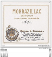 Très Vieille Etiquette Rare Vin De Messe -Réf-JP-M-610- MONBAZILLAC ( Appellation  Contrôlé ) - Monbazillac
