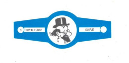 3) Bague De Cigare Série Tintin Bleue Blanche Royal Flush Kuifje Le Professeur Siclone En Superbe.Etat - Werbeobjekte