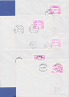 Norwegen Frama-ATM 1978, Je Ein Brief Mit ATM 0125 Von Allen 5 Automaten 1-5  - Automaatzegels [ATM]