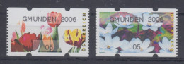 Österreich Sielaff-ATM Blumen Mi.-Nr. 6-7 GMUNDEN 2006 Je Kleinwert 05 ** - Automatenmarken [ATM]