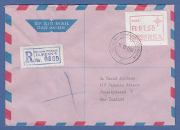RSA Südafrika FRAMA-ATM Aus OA P.018 Durban Wert 01,35 Auf R-Brief Nach NZL - Frankeervignetten (Frama)
