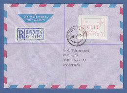 RSA Südafrika FRAMA-ATM Aus OA P.021 Rissikstraat Wert 01,15 Auf  R-Brief N. CH - Frankeervignetten (Frama)