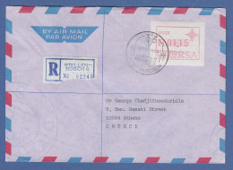 RSA Südafrika FRAMA-ATM Aus OA P.023 Stellenbosch 01,15 TP Auf Auslands-R-Brief - Vignettes D'affranchissement (Frama)