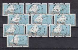 Portugal 1992 ATM Karavelle Mi.-Nr. 5 Serie 10 ATM Werte 1-10 Mit ET-O  - Timbres De Distributeurs [ATM]