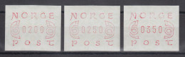 Norwegen 1980 FRAMA-ATM Posthörner Ziffern Schmal Braunrot Satz 200-250-350 **  - Timbres De Distributeurs [ATM]