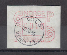 Norwegen 1986 FRAMA-ATM Posthörner Breite Ziffern Braunrot ET-Voll-O OSLO - Machine Labels [ATM]