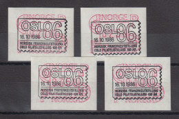 Norwegen 1986 FRAMA-ATM Mi.-Nr. 3.1b Satz 210-250-350-400 Mit ET-So.-O OSLO'86 - Machine Labels [ATM]