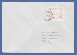 Norwegen 1980 FRAMA-ATM Mi.-Nr. 2.1b Wert 350 Auf LDC OSLO 15.10.86 -> Belgien - Timbres De Distributeurs [ATM]