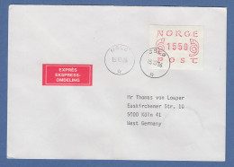 Norwegen 1980 FRAMA-ATM Mi.-Nr. 2.1b Wert 1550 Auf Expr.-LDC OSLO 15.10.86 -> D - Machine Labels [ATM]