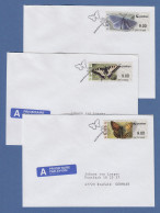 Norwegen 2008 ATM Schmetterlinge Neues Logo Mi.-Nr. 10-12 Je Wert 9,00 Auf FDC  - Machine Labels [ATM]