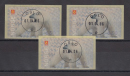 Norwegen 2006 ATM Eisbär Mi.-Nr. 6 Satz 6,50-8,50-10,50 Mit ET-O OSLO 1.4.06 - Machine Labels [ATM]