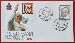 SAN MARINO 1982 VISITA PAPA GIOVANNI PAOLO II VISIT POPE JOHN PAUL II - Covers & Documents