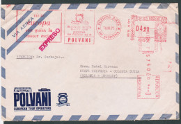 1973  Argentina Meter Flamme Franking Postage To Colonia Suiza Swiss Uruguay European Tours Operator Polvani Bus Cars - Other & Unclassified