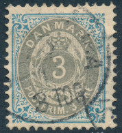 Denmark Danemark Danmark 1895: 3ø Blue/grey Bicolour, Fine Used, AFA 22By (DCDK00570) - Used Stamps