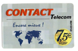 ANTILLES GUADELOUPE MARTINIQUE  CARTE TELEPHONIQUE CONTACT TELECOM 7,5€ - Antillen (Französische)