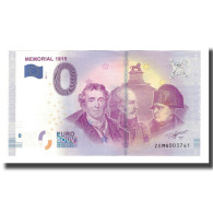 Belgique, Billet Touristique - 0 Euro, Belgium - Braine-L'Alleud - Mémorial - Sonstige & Ohne Zuordnung